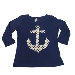 Marushka Polka Dot Anchor 3/4 Sleeve Top